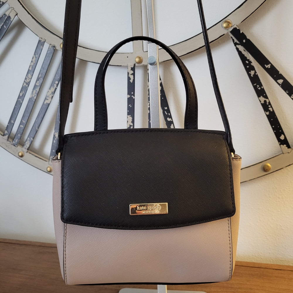 kate spade Two-Tone Black and Beige Mini Satchel